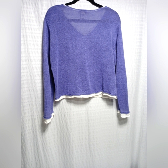 Avalin 100%Linen Long Sleeve Vneck Longsleeve Sweater. Size M - Picture 2 of 7
